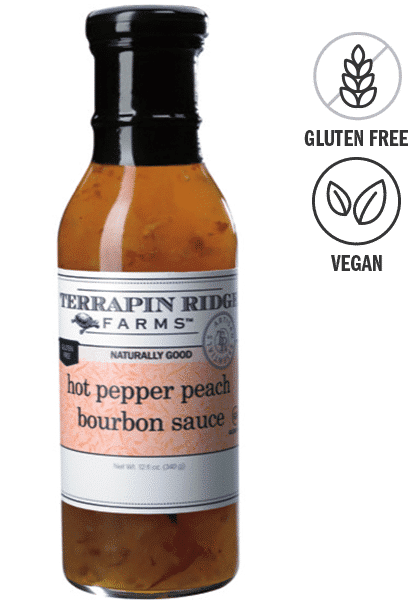 Hot Pepper Peach Bourbon Sauce